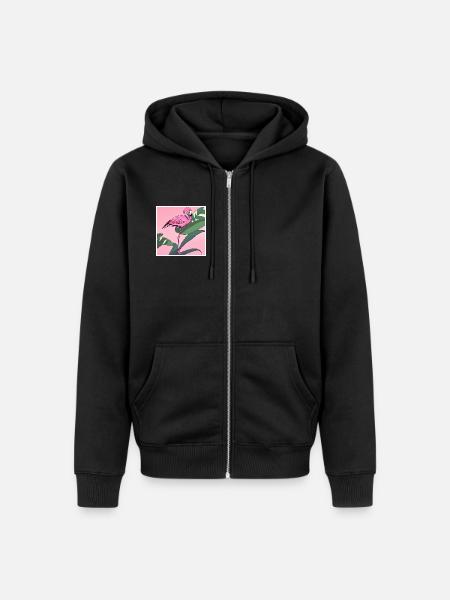 Flamingo#2 - Unisex Premium Bio Zip Hoodie - Schwarz