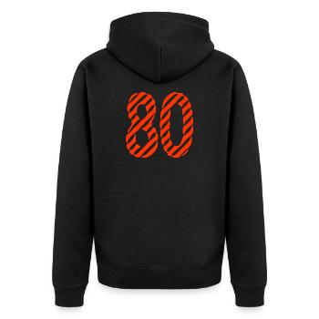 80. 80 ANS. 80e ANNIVERSAIRE. ANNIVERSAIRE 80 ANS. - Veste à capuche bio Premium Unisexe - noir - Dos - Nico (187cm)