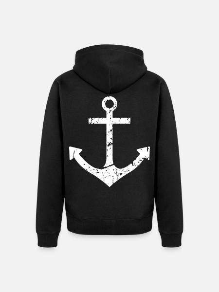 anchor - Unisex Premium Organic Zip Hoodie - black