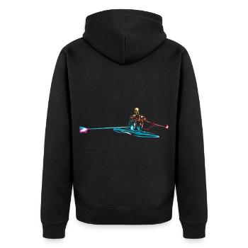 Ehrgeizige Rudermannschaft Zieleinlauf - Unisex Premium Bio Zip Hoodie - Schwarz - Hinten - Nico (187cm)