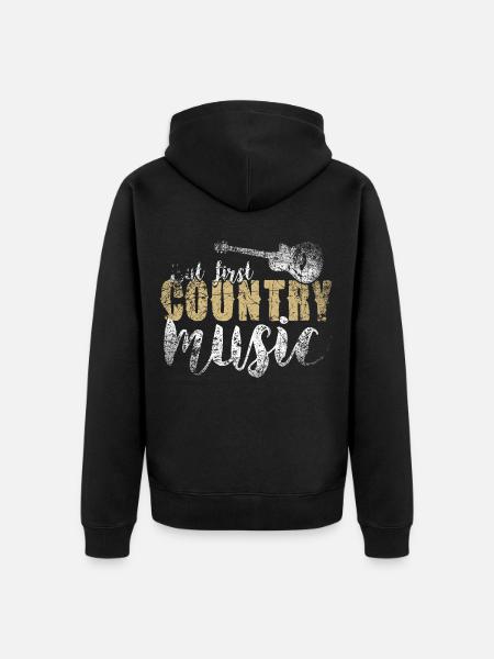 Country Music - Unisex Premium Bio Zip Hoodie - Schwarz
