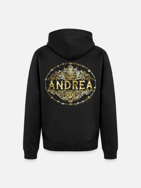 Andrea - Unisex Premium Bio Zip Hoodie - Schwarz