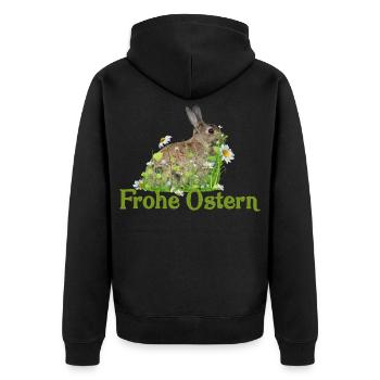 Frohe Ostern - Unisex Premium Bio Zip Hoodie - Schwarz - Hinten - Nico (187cm)