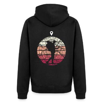 Geocaching Geocachen Geo Geocache Geografie - Unisex Premium Bio Zip Hoodie - Schwarz - Hinten - Nico (187cm)