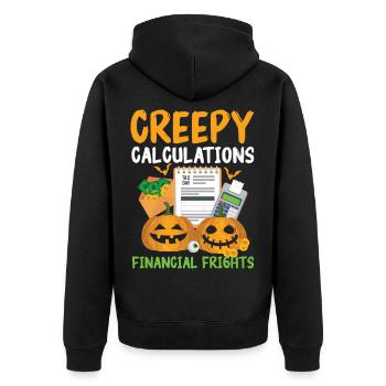 Gruselige Berechnungen Finanzielle Schrecken Hallo - Unisex Premium Bio Zip Hoodie - Schwarz - Hinten - Nico (187cm)