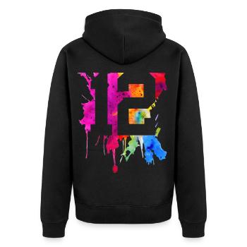 12 ANS 12E ANNIVERSAIRE - Veste à capuche bio Premium Unisexe - noir - Dos - Nico (187cm)