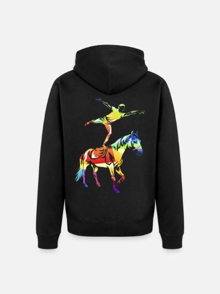 Anmutige Voltigiererin Mannschaft - Unisex Premium Bio Zip Hoodie - Schwarz