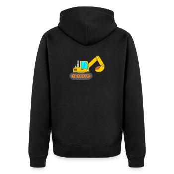Bagger Baumaschine - Unisex Premium Bio Zip Hoodie - Schwarz - Hinten - Nico (187cm)