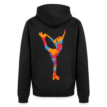 Rollschuhe Bunt Roller Skates Mädchen Rollschuh - Unisex Premium Bio Zip Hoodie - Schwarz - Hinten - Nico (187cm)