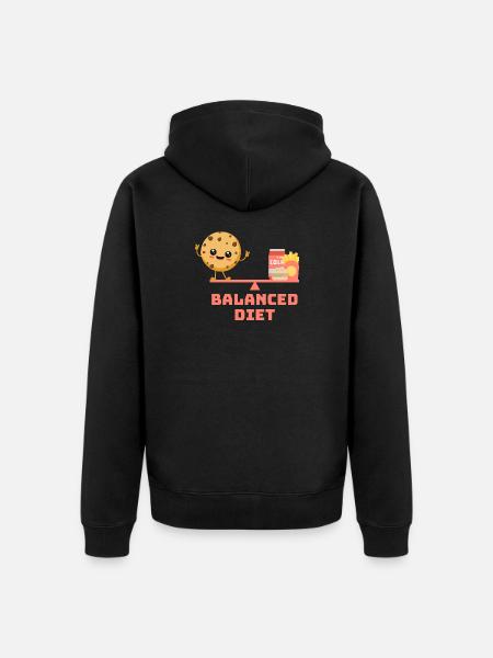 équilibré cookie fastfood Régime - Veste à capuche bio Premium Unisexe - noir