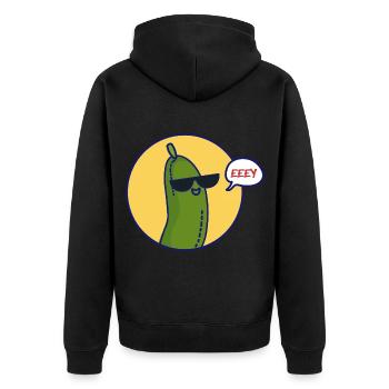 Knackige Salatgurke Gartenbeet - Unisex Premium Bio Zip Hoodie - Schwarz - Hinten - Nico (187cm)
