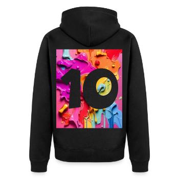 NON. 10 NUMÉRO 10 COLORÉ 10E ANNIVERSAIRE - Veste à capuche bio Premium Unisexe - noir - Dos - Nico (187cm)