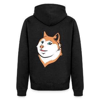 Akita Inu Japanischer Hunderasse Köter Hundekopf - Unisex Premium Bio Zip Hoodie - Schwarz - Hinten - Nico (187cm)
