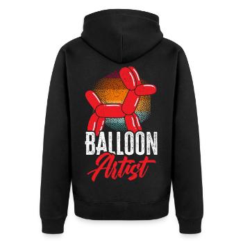 Ballonkünstler Ballonverdrehung Ballonmodellierung - Unisex Premium Bio Zip Hoodie - Schwarz - Hinten - Nico (187cm)