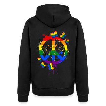 LGBT - Unisex Premium Bio Zip Hoodie - Schwarz - Hinten - Nico (187cm)