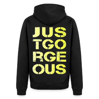 spitze der Beste die Beste gorgeous - Unisex Premium Bio Zip Hoodie - Schwarz - Hinten - Nico (187cm)