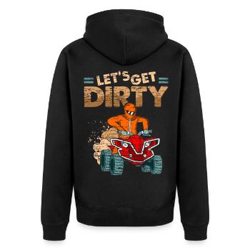 Quad Spruch Lustig Quadfahrer Offroad - Unisex Premium Bio Zip Hoodie - Schwarz - Hinten - Nico (187cm)