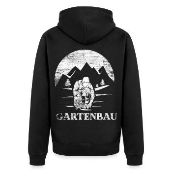 Fleißige Hobbygärtnerin Blumenbeet - Unisex Premium Bio Zip Hoodie - Schwarz - Hinten - Nico (187cm)