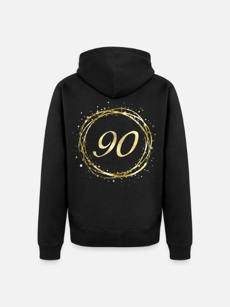 90 - Unisex Premium Bio Zip Hoodie - Schwarz