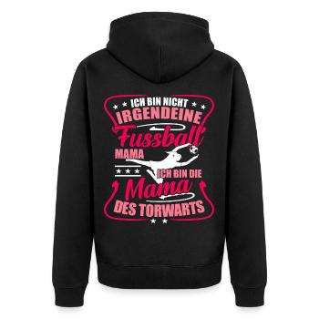 Fußball Mama Mutter Geschenk Muttertag - Unisex Premium Bio Zip Hoodie - Schwarz - Hinten - Nico (187cm)