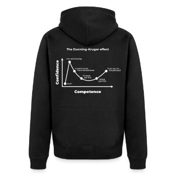 Der Dunning-Kruger-Effekt - Unisex Premium Bio Zip Hoodie - Schwarz - Hinten - Nico (187cm)