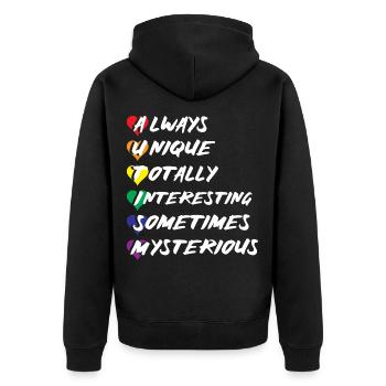 Autism Autismus Asperger Autistin Autist Asperger- - Unisex Premium Bio Zip Hoodie - Schwarz - Hinten - Nico (187cm)