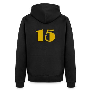 15. 15 ANS. 15e ANNIVERSAIRE. ANNIVERSAIRE 15 ANS. - Veste à capuche bio Premium Unisexe - noir - Dos - Nico (187cm)