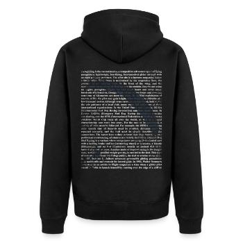 Windstarker Kitesurf Wellenritt - Unisex Premium Bio Zip Hoodie - Schwarz - Hinten - Nico (187cm)