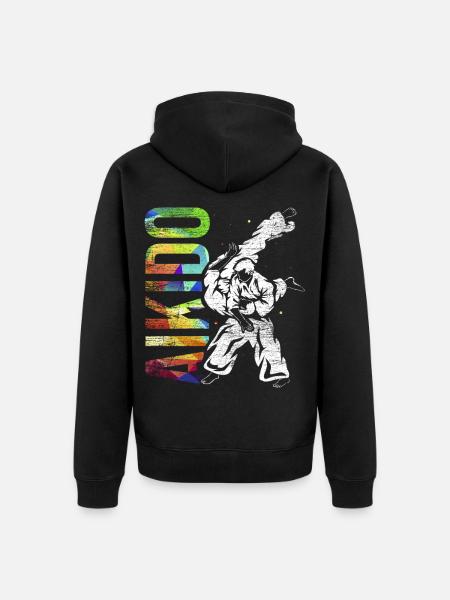 Harmonische Aikido Wurftechnik - Unisex Premium Bio Zip Hoodie - Schwarz
