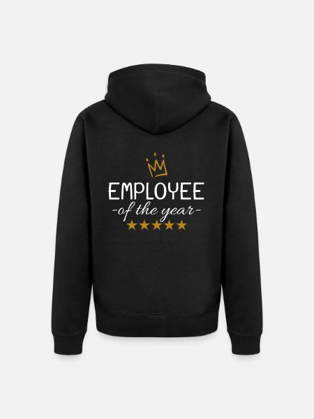 Mitarbeiter des Jahres Geschenkidee - Unisex Premium Bio Zip Hoodie - Schwarz