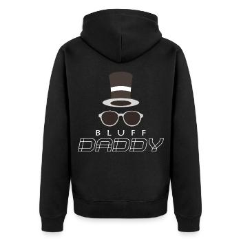 Poker - Unisex Premium Bio Zip Hoodie - Schwarz - Hinten - Nico (187cm)