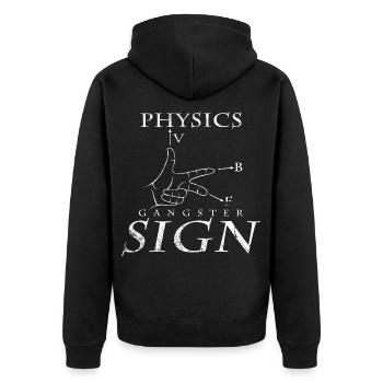 physicist - Unisex Premium Organic Zip Hoodie - black - Back - Nico (187cm)