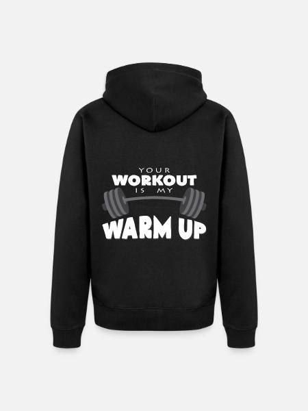 dumbbell - Unisex Premium Organic Zip Hoodie - black