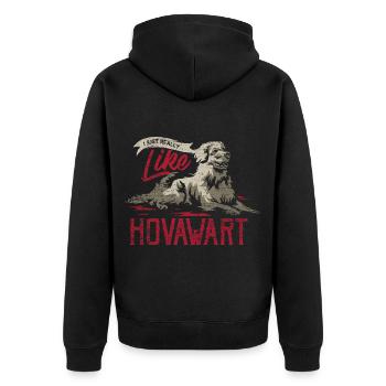 Wachsamer Hovawart Bauernhofhund - Unisex Premium Bio Zip Hoodie - Schwarz - Hinten - Nico (187cm)