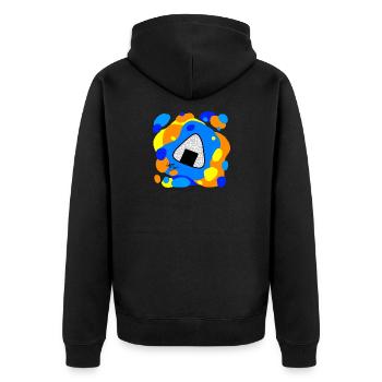 Onigiri - Calypso Blous - Unisex Premium Bio Zip Hoodie - Schwarz - Hinten - Nico (187cm)