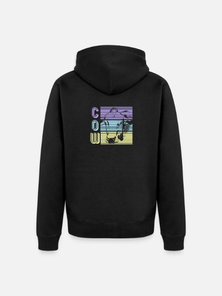 Kuh - Unisex Premium Bio Zip Hoodie - Schwarz
