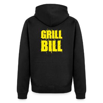 Lustiges Grill Bill BBQ Spruch Geschenk Shirt - Unisex Premium Bio Zip Hoodie - Schwarz - Hinten - Nico (187cm)
