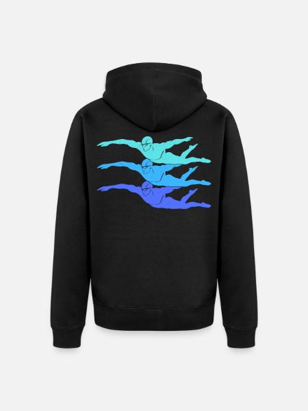 Schwimmen Schwimmsport Kinder Schwimm Schwimmer - Unisex Premium Bio Zip Hoodie - Schwarz