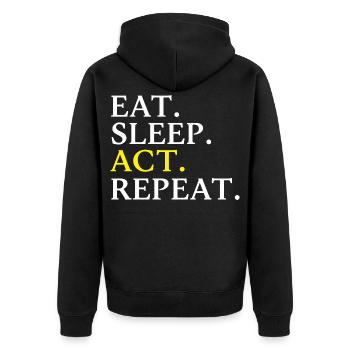 Schauspielen Darsteller Schauspieler - Unisex Premium Bio Zip Hoodie - Schwarz - Hinten - Nico (187cm)