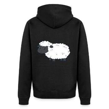 Cute Sheep - Unisex Premium Bio Zip Hoodie - Schwarz - Hinten - Nico (187cm)