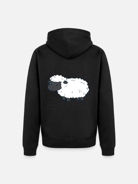 Cute Sheep - Unisex Premium Bio Zip Hoodie - Schwarz