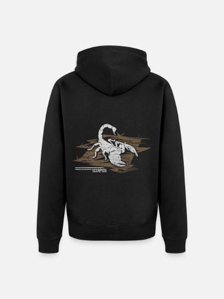 Gefährlicher Skorpion Wüstenjäger - Unisex Premium Bio Zip Hoodie - Schwarz