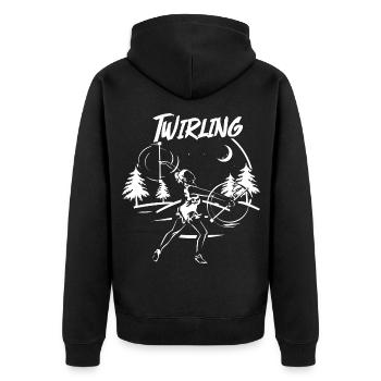 Flinke Stabwirblerin Paradeauftritt - Unisex Premium Bio Zip Hoodie - Schwarz - Hinten - Nico (187cm)