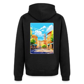 Aix En Provence Frankreich Vintage Reiseposter WPA - Unisex Premium Bio Zip Hoodie - Schwarz - Hinten - Nico (187cm)
