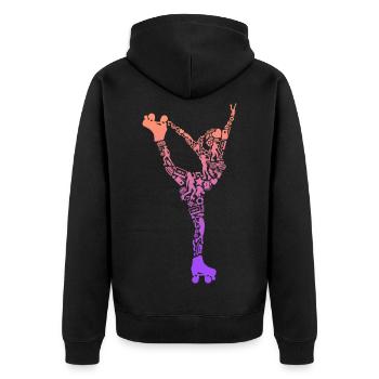 Rollschuhe Roller Skates Mädchen Rollschuh - Unisex Premium Bio Zip Hoodie - Schwarz - Hinten - Nico (187cm)