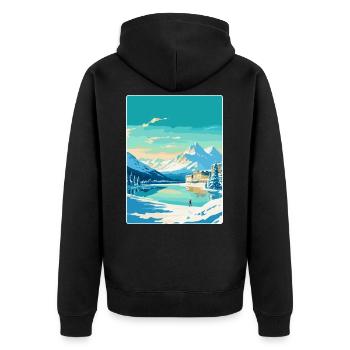 St Moritz Switzerland Vintage Travel Poster WPA - Unisex Premium Organic Zip Hoodie - black - Back - Nico (187cm)