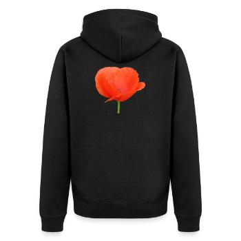 Mohnblume Klatschmohn rote Blume - Unisex Premium Bio Zip Hoodie - Schwarz - Hinten - Nico (187cm)