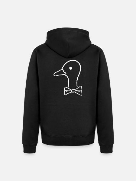 Ente mit Fliege - Unisex Premium Bio Zip Hoodie - Schwarz
