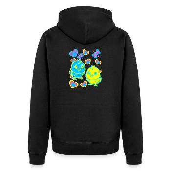 Küken Ostern Kind Kinder - Unisex Premium Bio Zip Hoodie - Schwarz - Hinten - Nico (187cm)