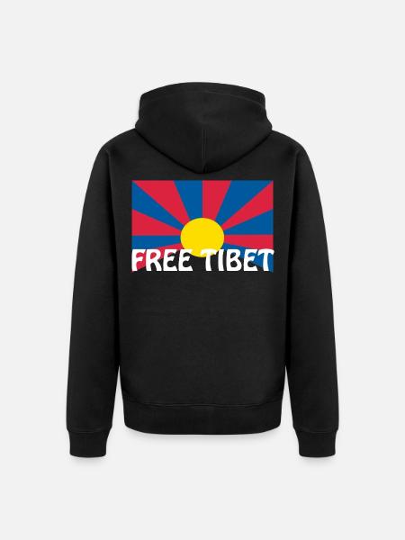 free tibet flagge - Unisex Premium Bio Zip Hoodie - Schwarz